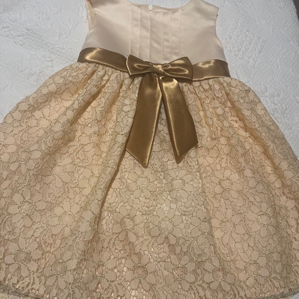 Elegant Gold Lace Kids Dress Katie M Sz 4T